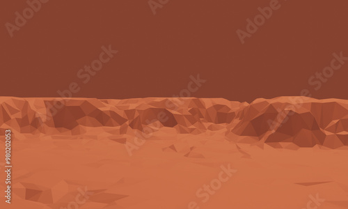 Low poly desert rock. Desert mountain photo