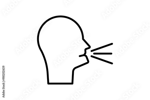 Person speaking icon. Related to interaction. suitable for web site, app, user interfaces. Line icon style