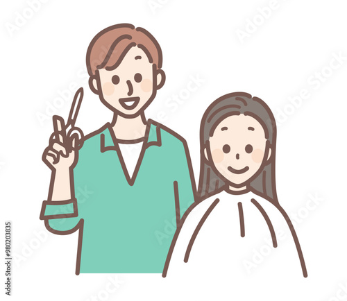 illustration of people in hair salon