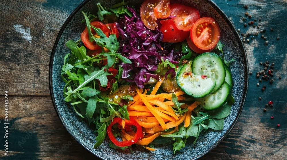 Fresh Salad with Red Cabbage and Tomatoes Fresh Salad with Red Cabbage and Tomatoes