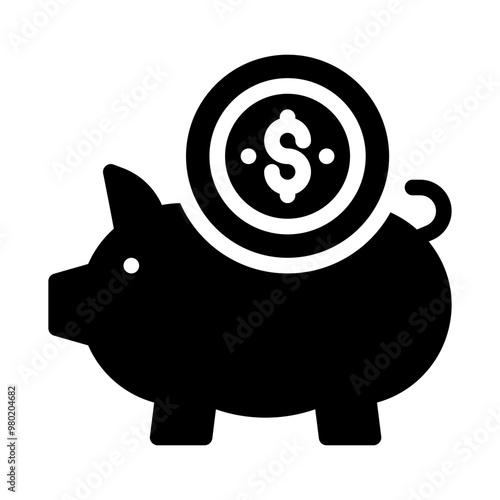 savings glyph icon