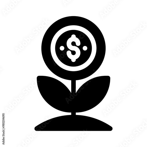 wealth growth glyph icon