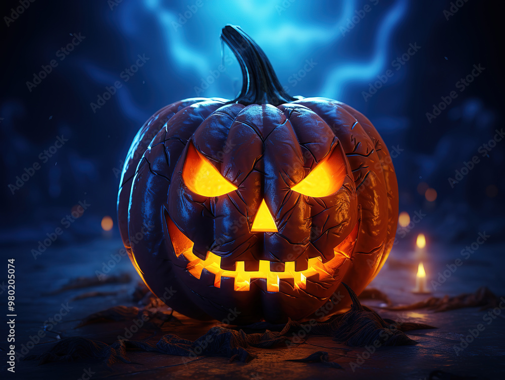Obraz premium Gorgious Cute halloween pumpkin and spiderweb assortment
