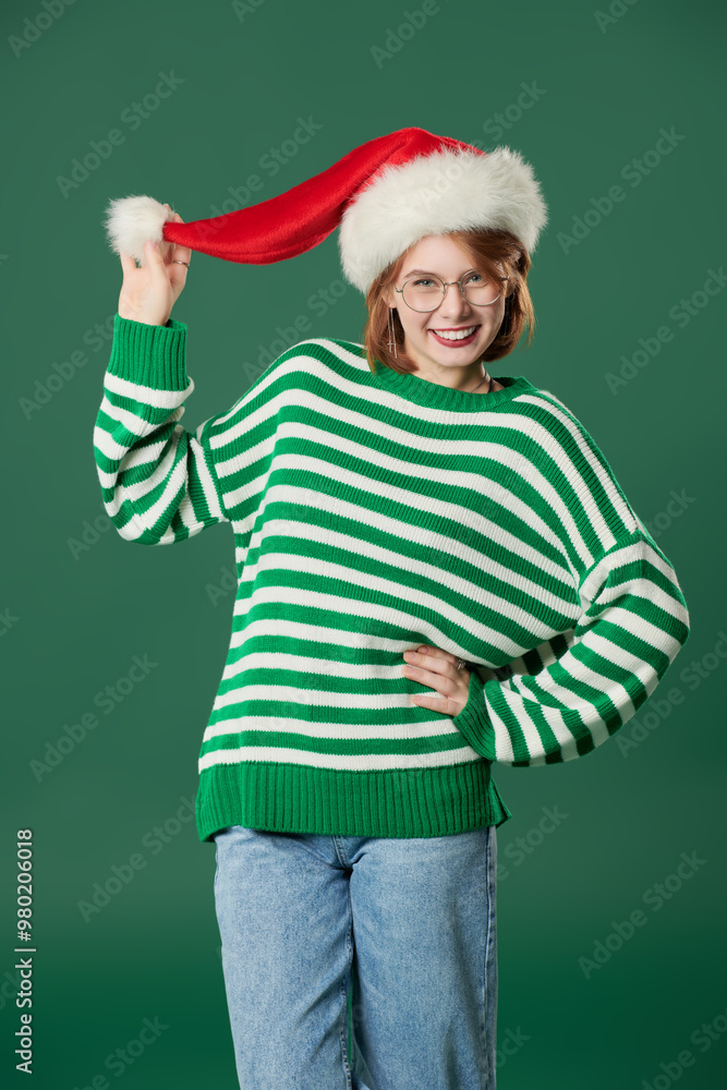 cheerful Santa girl cheerful Santa girl