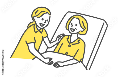 illustration of woman with helper
