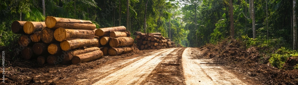 Deforestation and Logging in a Lush Rainforest Deforestation and Logging in a Lush Rainforest
