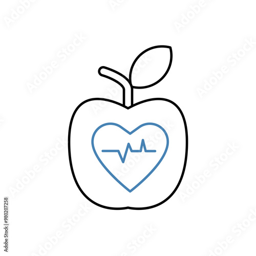 nutrition concept line icon. Simple element illustration. 
nutrition concept outline symbol design.