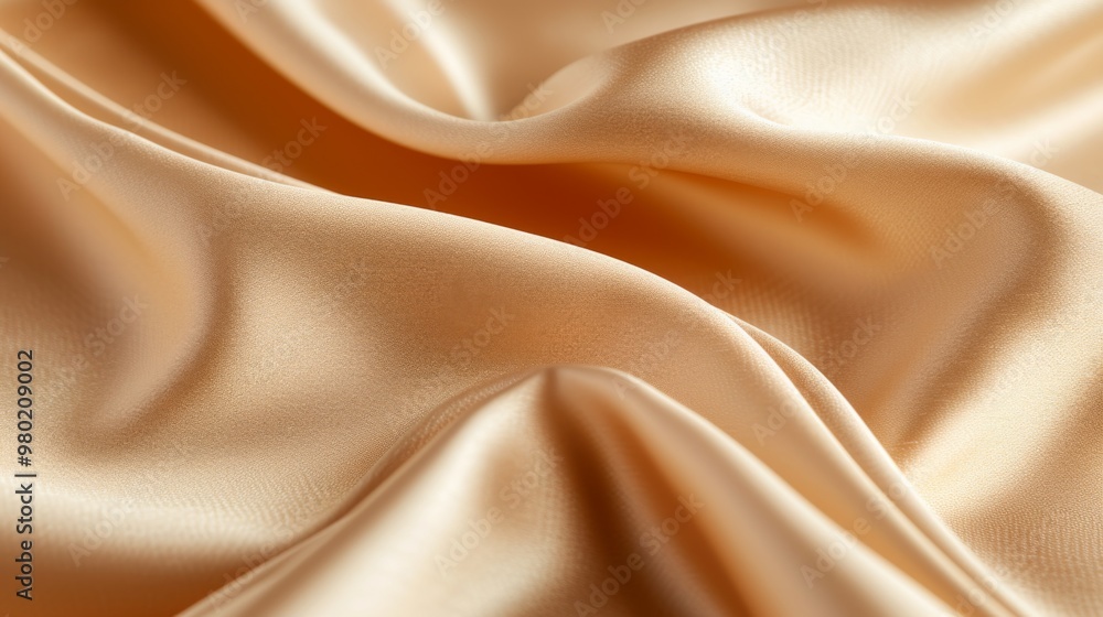 Close Up of Smooth Golden Silk Fabric Texture Close Up of Smooth Golden Silk Fabric Texture