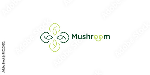 Creative fresh mushroom logo design with unique concept premium vector