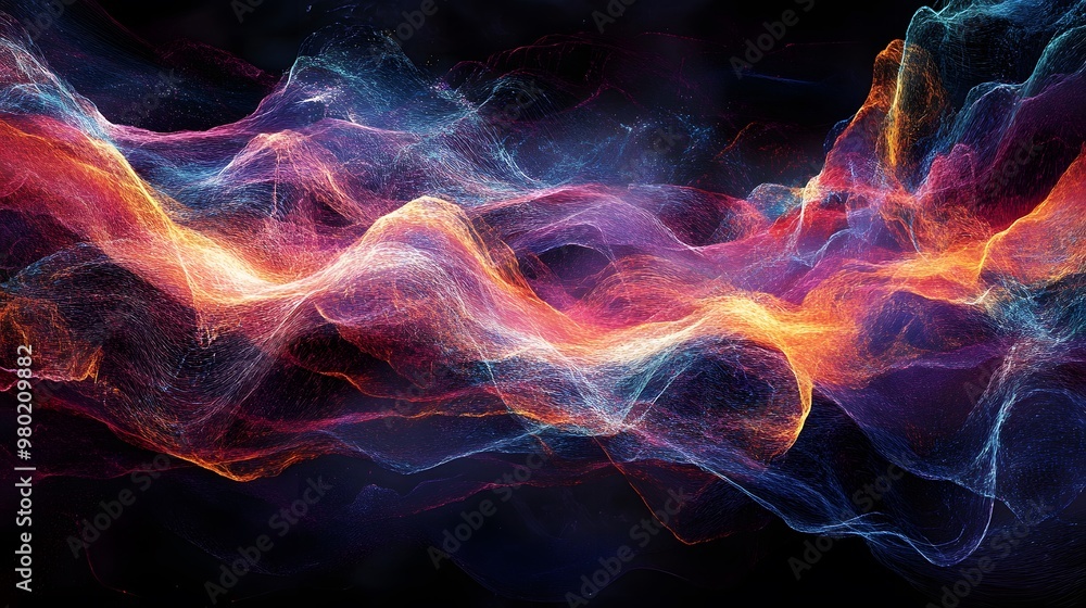 Fototapeta premium 21. Artistic interpretation of brain waves and their connection to different mental states
