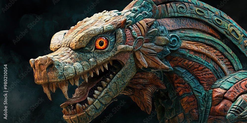 Obraz premium kukulkan - yucatec mayan plumed serpent
