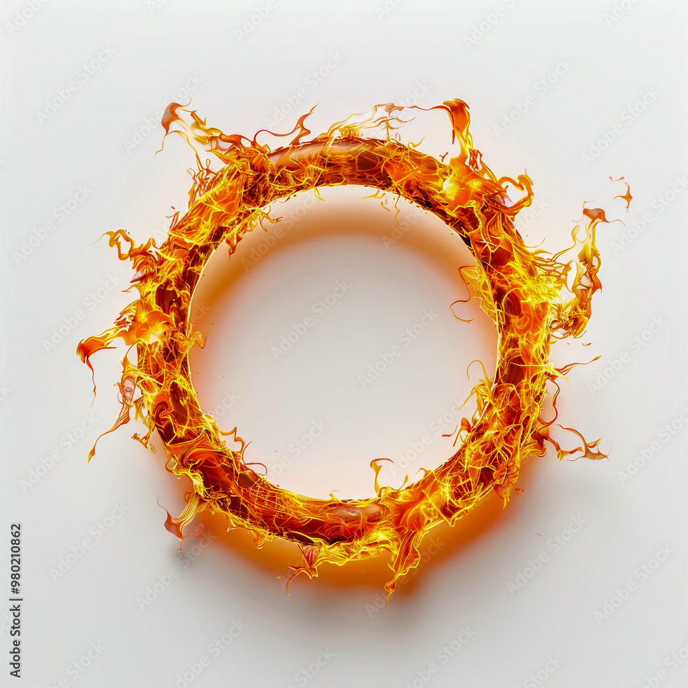 Fire ring isolated and centered on white background Fire ring isolated and centered on white background