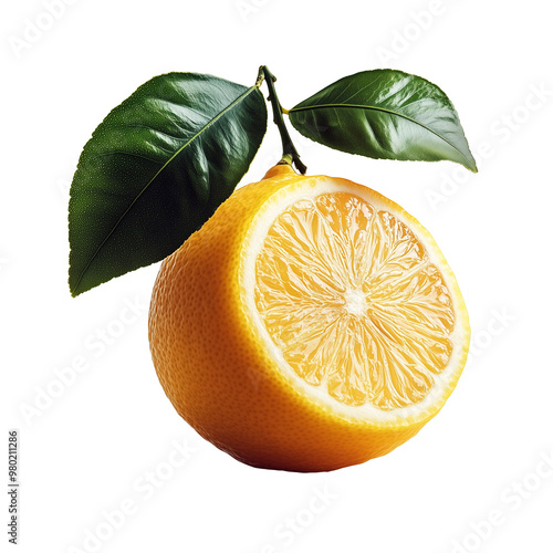 Fresh Lemon with Leaf