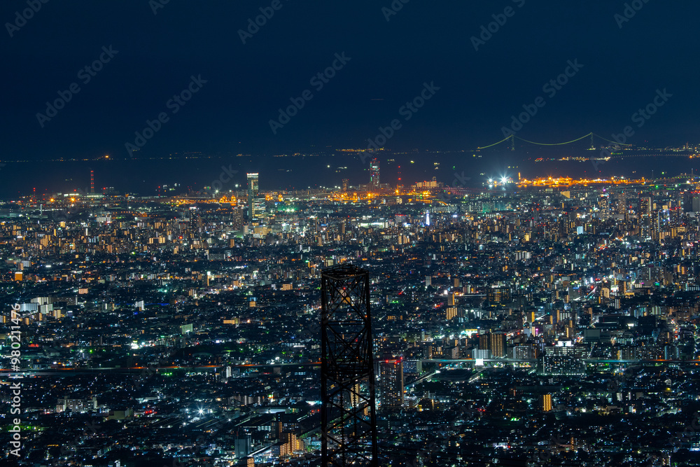 生駒山より大阪の夜景 生駒山より大阪の夜景
