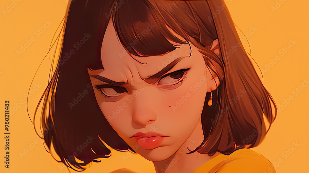 Beautiful woman with an extremely displeased expression, high photo quality. Beautiful woman with an extremely displeased expression, high photo quality.