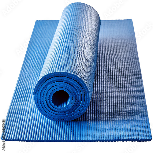 Rolled Blue Yoga Mat