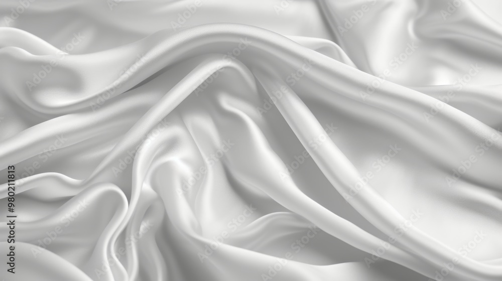 Fototapeta premium White Silk Fabric Draped Texture Background