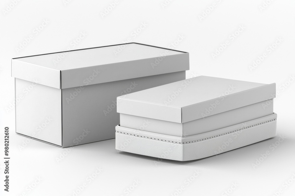 Shoe Box Mockup on Isolated white Background created with Generative AI Shoe Box Mockup on Isolated white Background created with Generative AI