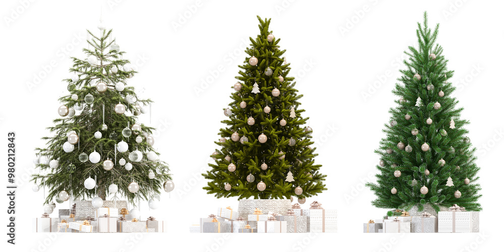 Fototapeta premium christmas tree isolated on white