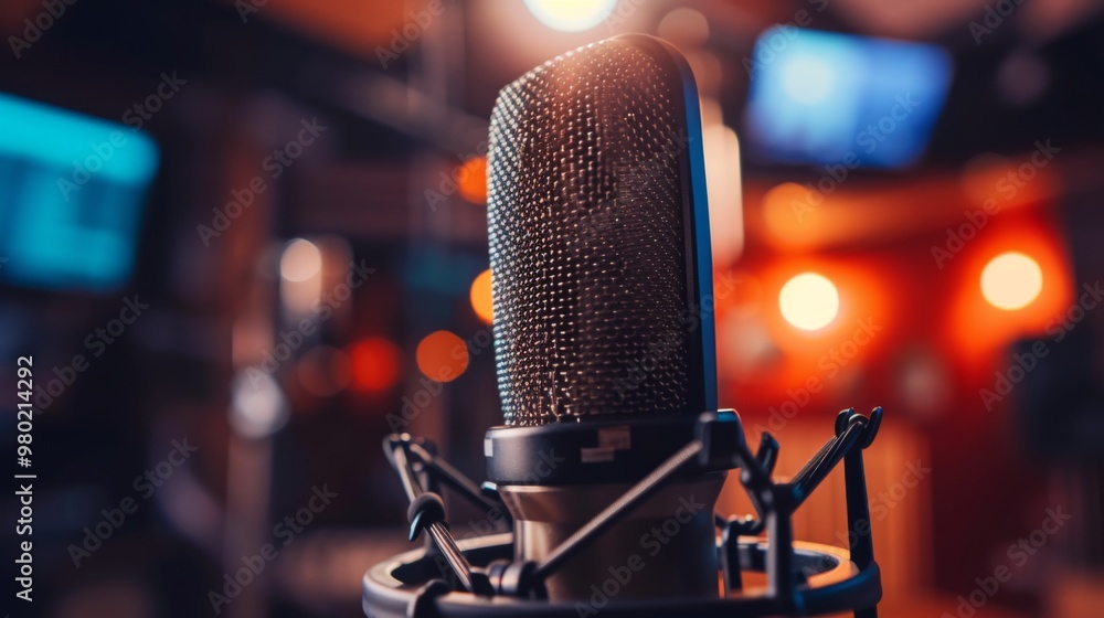 Professional Studio Microphone Close-Up