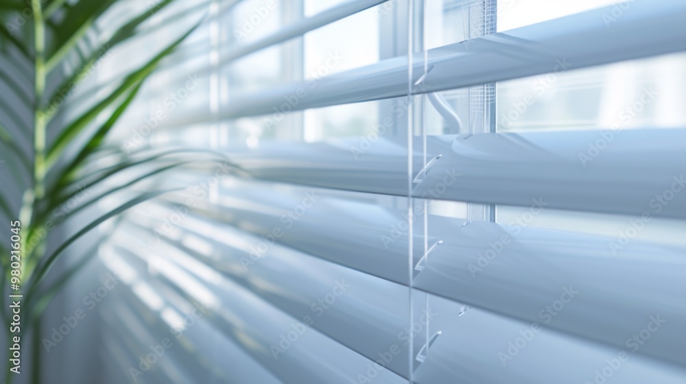 Obraz premium White Window Blinds: A Minimalist Interior Design Element