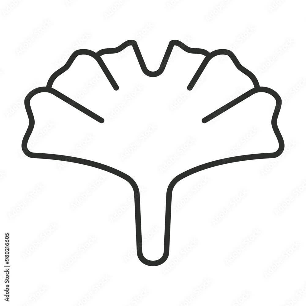 Obraz premium Ginko icon, Autumn symbol outline icon, editable vector illustration and transparent graphic element. Isolated on white background