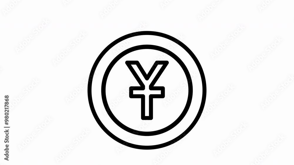 Animated, gold coin featuring yuan coin, china money symbol, ideal for financial concepts, currency exchange, current money, economics, investment, banking, savings and investment concepts design proj Animated, gold coin featuring yuan coin, china money symbol, ideal for financial concepts, currency exchange, current money, economics, investment, banking, savings and investment concepts design proj
