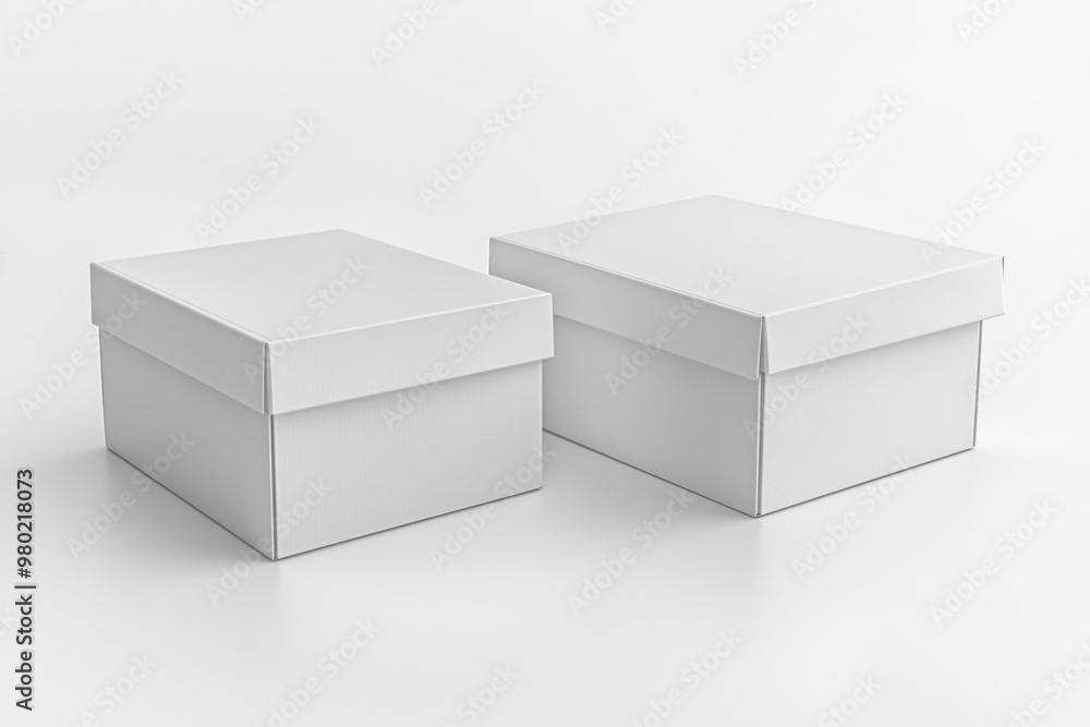 Shoe Box Mockup on Isolated white Background created with Generative AI Shoe Box Mockup on Isolated white Background created with Generative AI