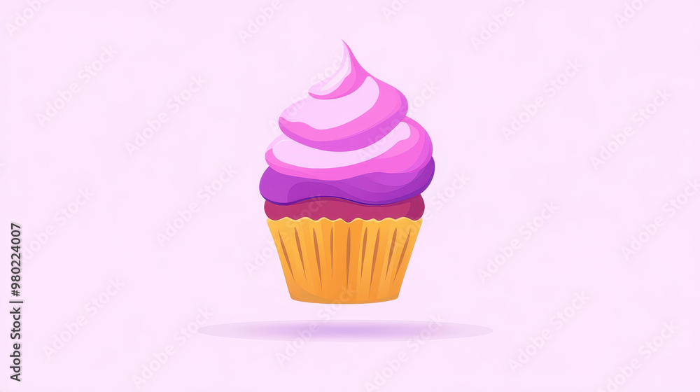 Indulge in a fun, modern illustration of a delicious cupcake topped with creamy icing, perfect for dessert lovers. Indulge in a fun, modern illustration of a delicious cupcake topped with creamy icing, perfect for dessert lovers.