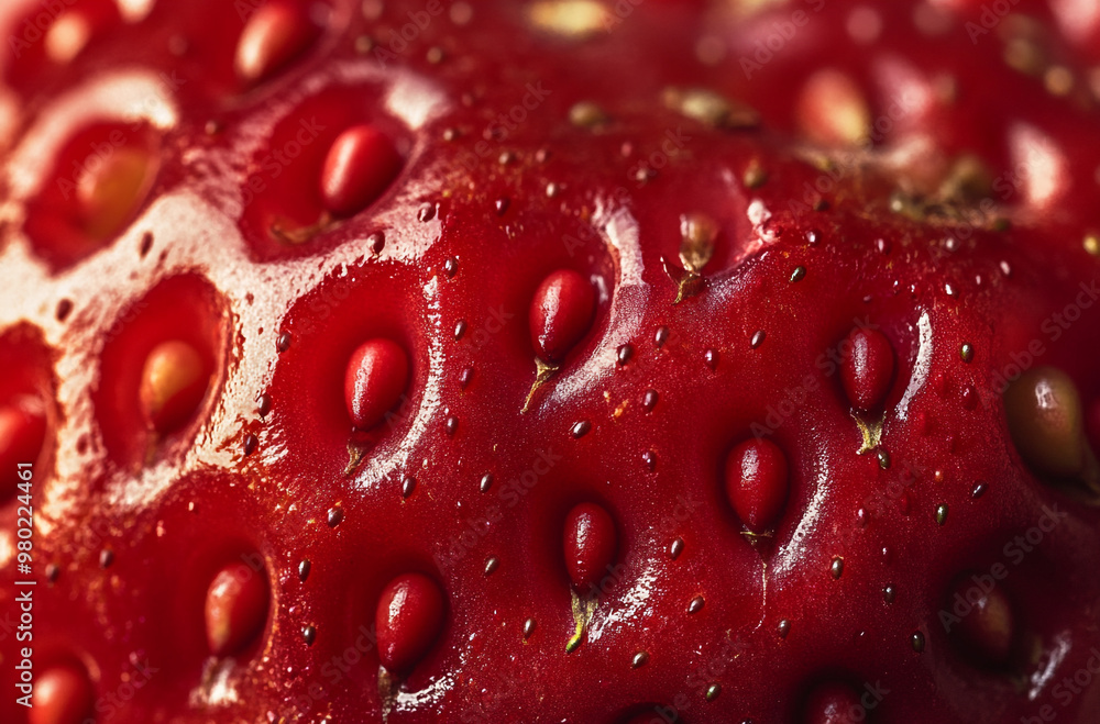 Close-up of strawberry texture Close-up of strawberry texture