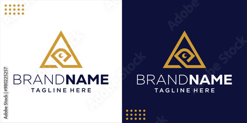 Creative Triangle Logo With Eye, Design Inspiration, Illustration, Vector