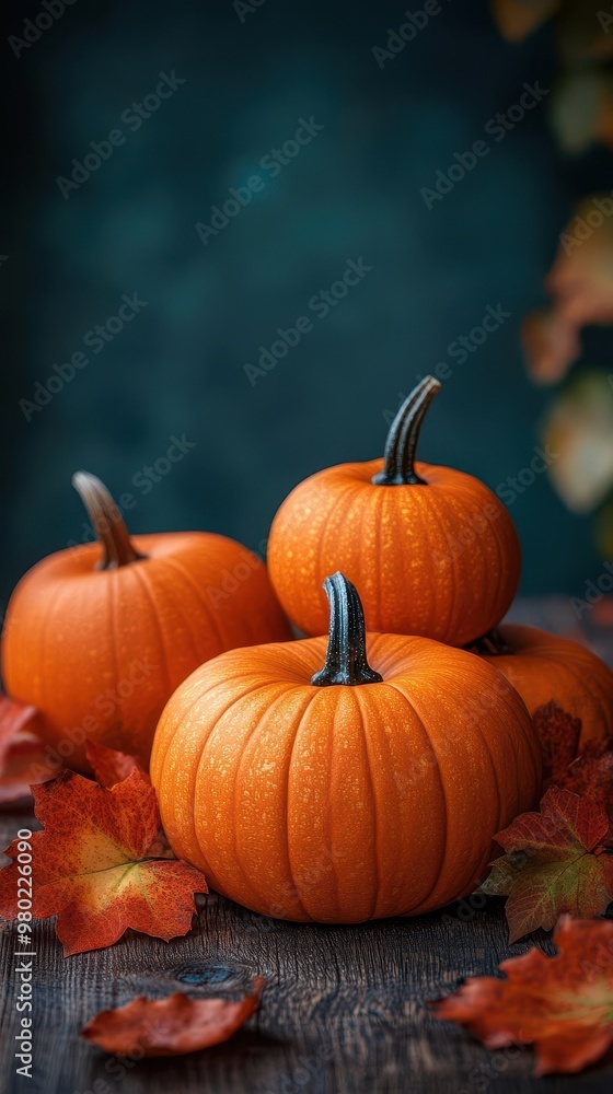 autumn still life artfully arranged pumpkins and colorful fallen leaves on rustic wooden surface warm golden light autumn still life artfully arranged pumpkins and colorful fallen leaves on rustic wooden surface warm golden light