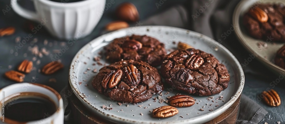 Pecan Chocolate Cookies And Coffee Breakfast Pecan Chocolate Cookies And Coffee Breakfast