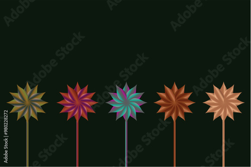 Creative colorful flower background for your design, easily editable floral wallpaper, vector art illustration