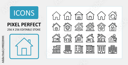 Home icon and Home line icon pack vector