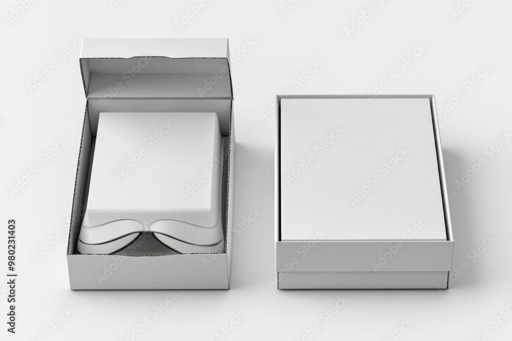 Shoe Box Mockup on Isolated white Background created with Generative AI Shoe Box Mockup on Isolated white Background created with Generative AI