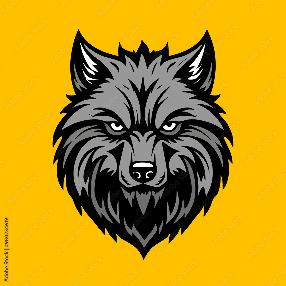 Fototapeta premium illustration of a head of wolf