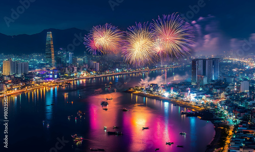 Da Nang city fires fireworks to welcome the lunar new year