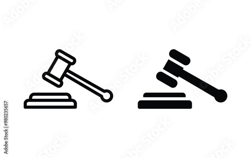 judge gavel icon, gavel icon vector	
