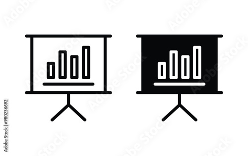 Presentation board icon, Presentation sign vector