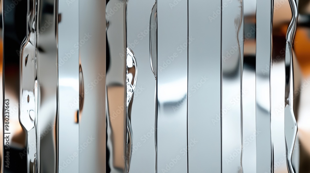 Reflective vertical metal panel texture for abstract art and design ...