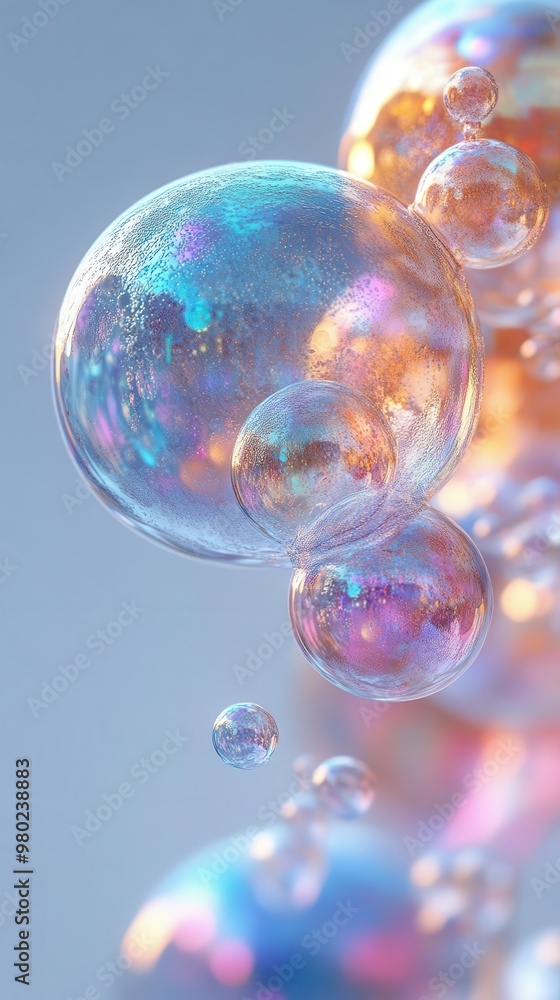cluster of iridescent soap bubbles floating against a pure white background refracting light in prismatic patterns macro detail of delicate surfaces cluster of iridescent soap bubbles floating against a pure white background refracting light in prismatic patterns macro detail of delicate surfaces