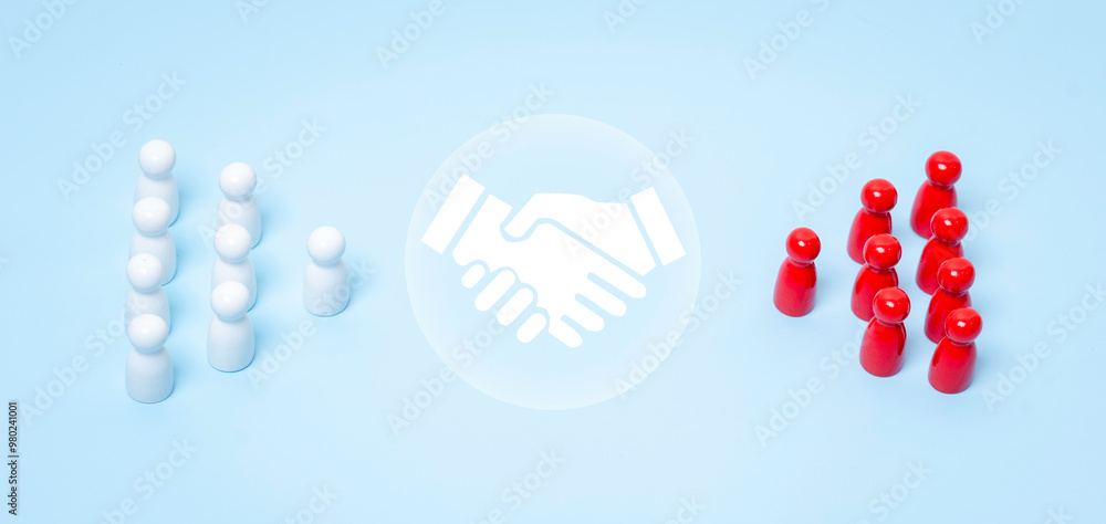 partner dealing merger and acquisition, business joint venture concept, agreement for b2b partnership, finance and investment Employee, trust strategy, partnership with support diversity and mission