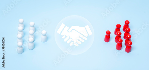 Obraz na płótnie partner dealing merger and acquisition, business joint venture concept, agreement for b2b partnership, finance and investment Employee, trust strategy, partnership with support diversity and mission w salonie