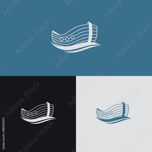Noah Ark Vector Logo. Simple ship illustration
