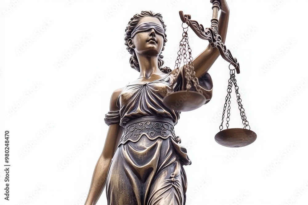 A detailed statue of Lady Justice, representing law, fairness, and equality with scales and a blindfold, ideal for legal themes. A detailed statue of Lady Justice, representing law, fairness, and equality with scales and a blindfold, ideal for legal themes.