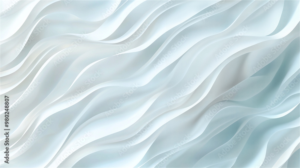Fototapeta premium Minimalist Abstract Waves Background - Simple White & Blue Gradient