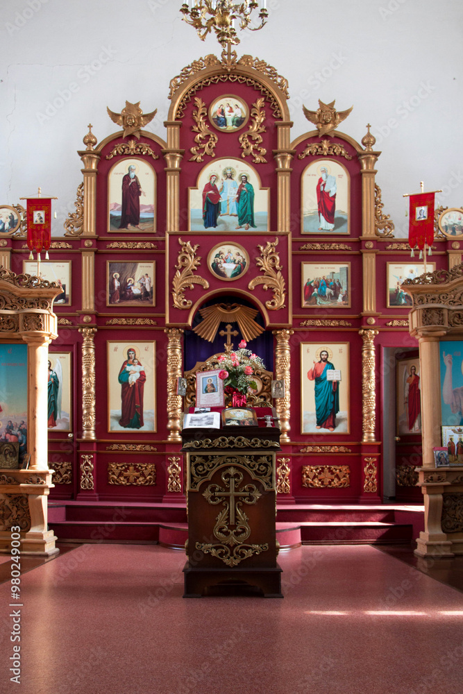 Fototapeta premium Kuzbass, Altar and Iconostasis at Church of Saint Panteleimon