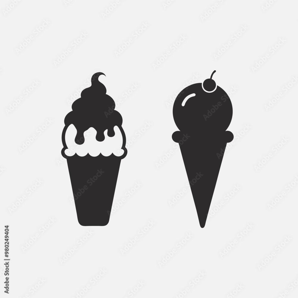 Ice Cream Icon Isolated on White Background Pro Vector Illustration Ice Cream Icon Isolated on White Background Pro Vector Illustration