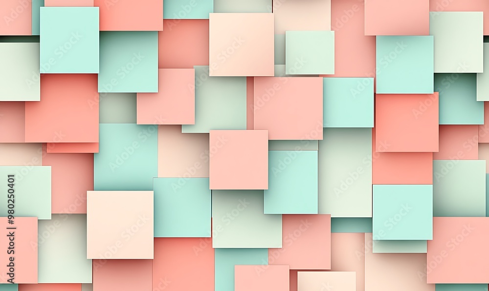 Abstract geometric background with overlapping pastel colored rectangles creating a layered Abstract geometric background with overlapping pastel colored rectangles creating a layered